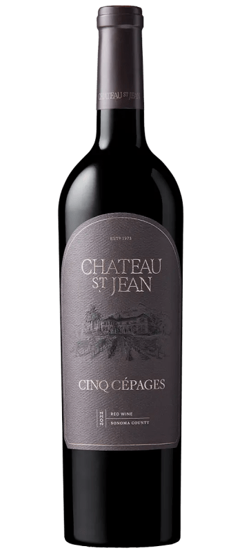 Cinq Cépages red wine chateau st jean bottle shot